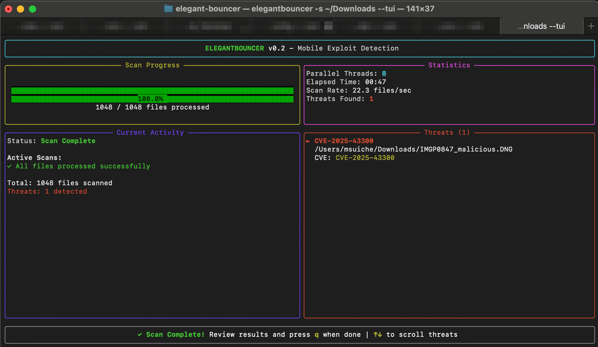 ELEGANTBOUNCER TUI Interface